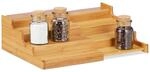 Relaxdays Gew&uuml;rzregal Bambus Ausziehbar 4 Ebenen 11 cm x 38,5 cm x 28 cm 1 kg