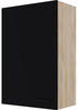 Flex-Well Exclusiv Oberschrank Capri 60 cm x 89 cm Schwarz Matt-Endgrain Oak