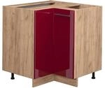 Vicco Eckunterschrank Fame-Line Bordeaux Hochglanz Goldkraft Eiche 81 cm ohne