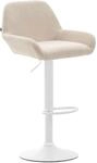 CLP Barhocker Braga Stoff Creme/Wei&szlig;