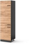 Vicco K&uuml;hlumbauschrank R-Line Hochschrank f&uuml;r die K&uuml;che Goldkraft Eiche/Anthrazit