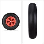 Relaxdays Schubkarrenrad Vollgummi Kunststoff Schwarz Rot Pannensicher 33 cm x 9 cm