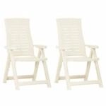 vidaXL Verstellbare Gartenst&uuml;hle 2 Stk Kunststoff Wei&szlig; 315830