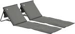 Outsunny Strandliegen 2er-Set Stahl Oxford Grau 142L x 51B x 40H cm