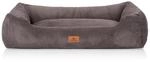 Knuffelwuff Hundebett Olivia Cord XL 105 x 75cm Braungrau