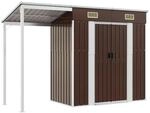 vidaXL Gartenhaus mit Schleppdach Braun 277x110,5x181 cm Stahl 1845023