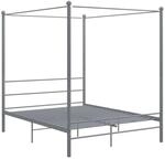 vidaXL Himmelbett Grau Metall 160x200 cm651115