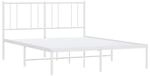 vidaXL Bettgestell mit Kopfteil Metall Wei&szlig; 160x200 cm 352532
