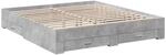 vidaXL Bettgestell mit Schubladen Betongrau 200x200 cm Holzwerkstoff 3280359