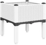 vidaXL Pflanzkasten mit Beinen Wei&szlig; 40x40x42 cm PP 367889