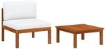 vidaXL 2-Tlg Garten-Lounge-Set mit Kissen Holz Akazie & Seil 312427