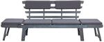 vidaXL Gartenbank mit Auflagen 2-in-1 190 cm Grau Massivholz Akazie