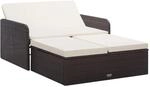 vidaXL 2-tlg Garten-Lounge-Set mit Auflagen Poly Rattan Braun Modell 5