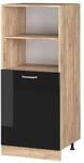 Vicco Herdumbauschrank R-Line Schwarz Hochglanz/Goldkraft Eiche 60 cm mit...