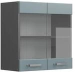Vicco K&uuml;chenglasschrank R-Line Glash&auml;ngeschrank Blau-Grau/Anthrazit 60 cm