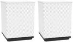 vidaXL Pflanzk&uuml;bel 2 Stk Wei&szlig; 30x30x37 cm Polypropylen 1668989