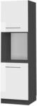 Vicco Herdumbauschrank Fame-Line Wei&szlig; Hochglanz/Anthrazit 60 cm Offen