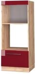 Vicco Mikrowellenschrank Fame-Line Bordeaux Hochglanz/Goldkraft Eiche 60 cm...