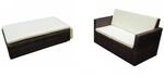 vidaXL 2-tlg Garten-Lounge-Set mit Auflagen Poly Rattan Braun Modell 4