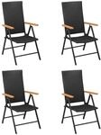 vidaXL Gartenst&uuml;hle 4 Stk Poly Rattan Schwarz 313106