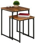 Relaxdays Beistelltisch 2er Set Eisen MDF PVC Verschiedene Farben Platzsparend 54 cm