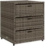 vidaXL Gartenschrank Grau 55x59x69 cm Poly Rattan