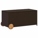 vidaXL Gartentruhe mit Rollen Braun 190L Poly Rattan
