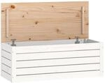 vidaXL Truhe Wei&szlig; 89x36,5x33 cm Massivholz Kiefer 823620