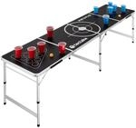 Tectake Aluminium Bierpongtisch Brew Battle Klappbar H&ouml;henverstellbar 240 x 60 x 70