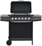 vidaXL Gasgrill mit 6 Flammen Stahl Schwarz 44281
