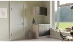 Flex-Well Exclusiv Minik&uuml;che Morena 100 cm Basaltgrau matt - San Remo Eiche