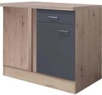 Flex-Well Exclusiv K&uuml;chen-Eck-Unterschrank Morena 110x60cm Basaltgrau - San...