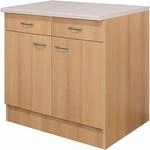Flex-Well Classic K&uuml;chen-Unterschrank Nano 100 cm Buche Nachbildung