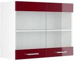 Vicco K&uuml;chenglasschrank R-Line Rot Hochglanz 80 x 60