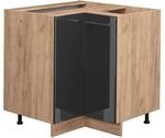 Vicco Eckunterschrank Fame-Line Anthrazit Hochglanz Goldkraft Eiche 81 cm ohne
