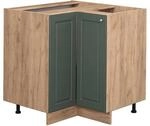 Vicco Eckunterschrank Fame-Line Gr&uuml;n-Gold Landhaus/Goldkraft Eiche 81 cm ohne
