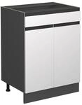 Vicco K&uuml;chenunterschrank R-Line Wei&szlig;/Anthrazit 60 cm J-Shape mit Schublade ohne