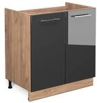 Vicco Sp&uuml;lenunterschrank Fame-Line Anthrazit Hochglanz Goldkraft Eiche 80 cm ohne