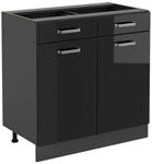 Vicco K&uuml;chenunterschrank R-Line Schwarz Hochglanz/Anthrazit 80 cm ohne Arbeitsplatte
