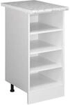 Vicco K&uuml;chenregal R-Line Offener K&uuml;chenschrank Wei&szlig;/Wei&szlig; 40 cm AP Marmor