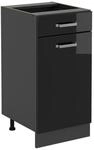 Vicco K&uuml;chenunterschrank R-Line Schwarz Hochglanz/Anthrazit 40 cm ohne Arbeitsplatte