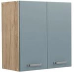 Vicco H&auml;ngeschrank R-Line H&auml;ngender K&uuml;chenschrank Blau-Grau/Goldkraft Eiche 60 cm