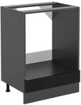 Vicco Herdumbauschrank R-Line Schwarz Hochglanz/Anthrazit 60 cm ohne Arbeitsplatte