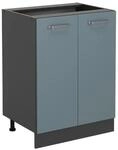 Vicco K&uuml;chenunterschrank R-Line Blau-Grau Anthrazit 60 cm ohne Arbeitsplatte