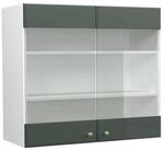 Vicco K&uuml;chenglasschrank Fame-Line Glash&auml;ngeschrank Gr&uuml;n-Gold Landhaus/Wei&szlig;...