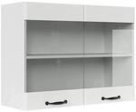 Vicco K&uuml;chenglasschrank R-Line Glash&auml;ngeschrank Wei&szlig; Landhaus Wei&szlig; 80 cm