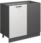 Vicco Eckunterschrank R-Line Wei&szlig; Landhaus/Anthrazit 86 cm ohne Arbeitsplatte