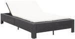 vidaXL 2-Personen-Sonnenliege mit Auflage Schwarz Poly Rattan Modell 1