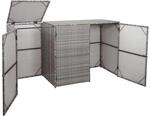 MCW 3er-M&uuml;lltonnenverkleidung E25 3x120l Grau 110x195x66cm