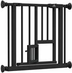 KIDIZ Absperrgitter Zum Klemmen mit Katzenklappe 74 Bis 80 cm Schwarz